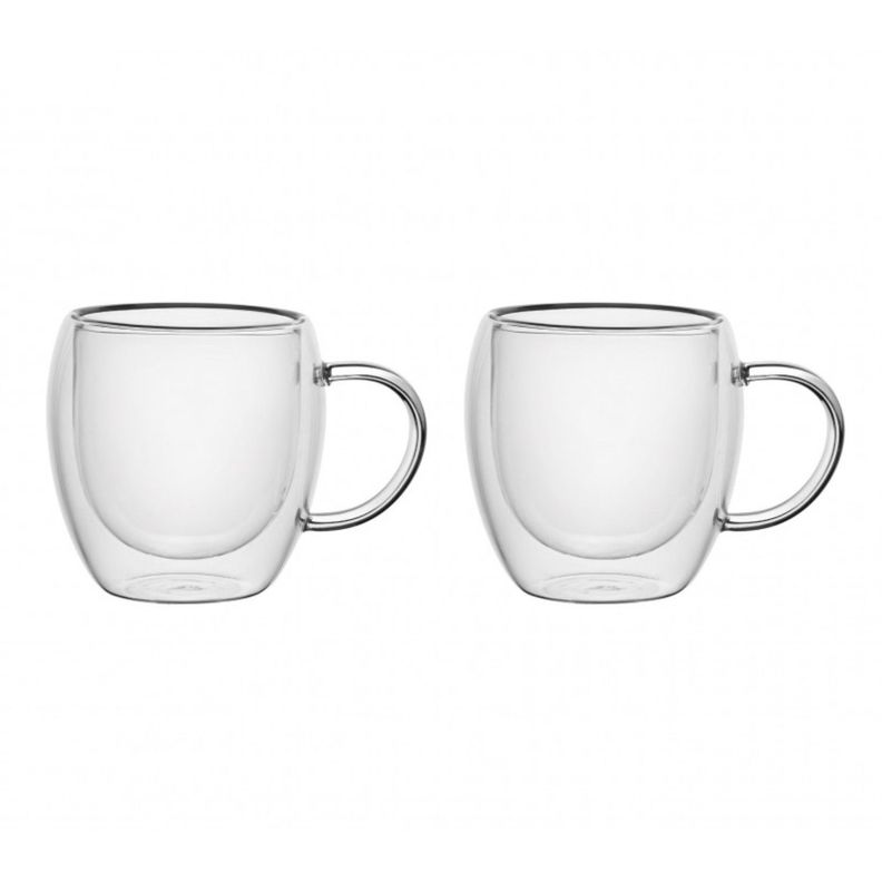 Set 2 Pzs Tazas Doble Pared 150ml Vidrio Borosilicato Lugano-0