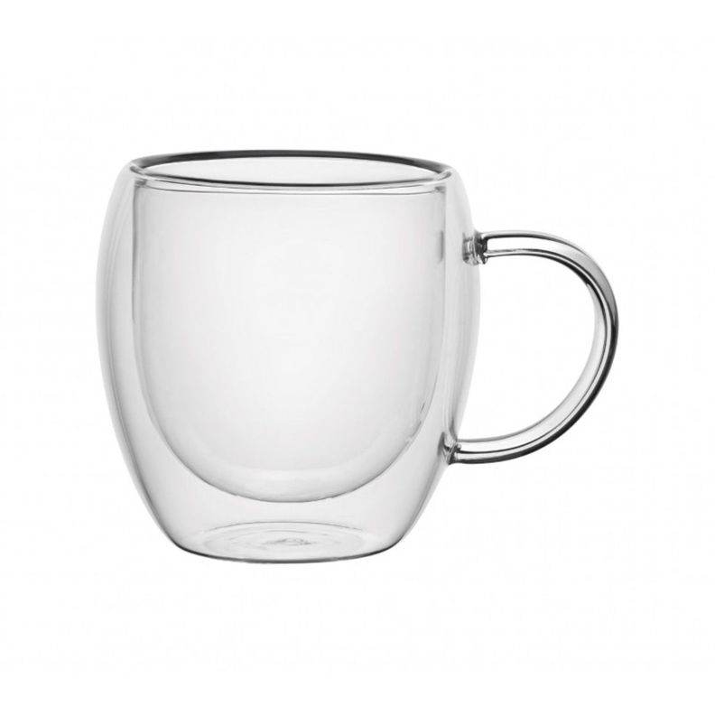 Set 2 Pzs Tazas Doble Pared 150ml Vidrio Borosilicato Lugano-2