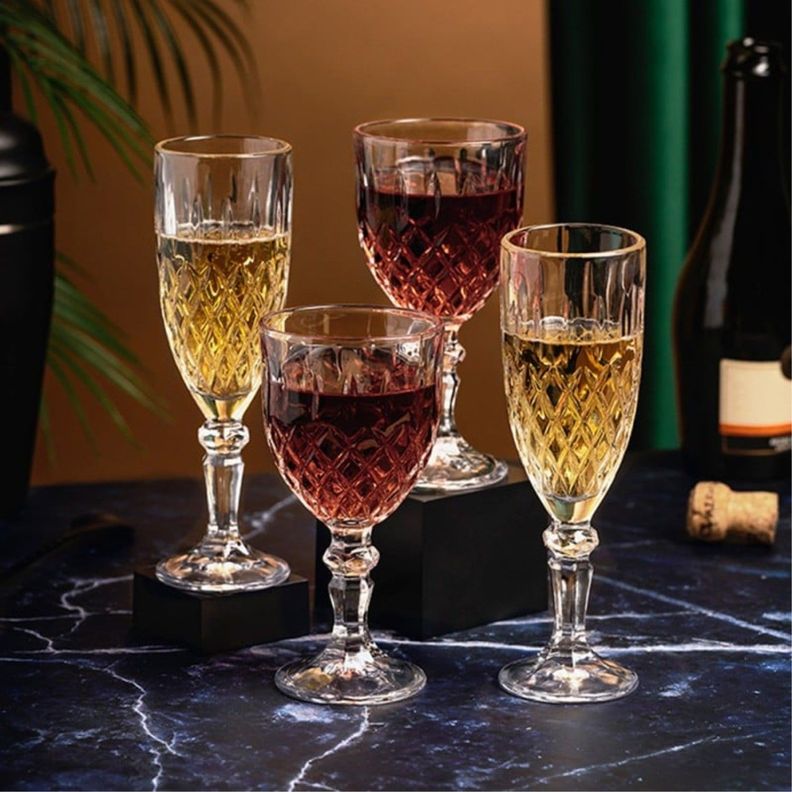 Set 6 Copas Vino 22,7cl Vintage Vidrio Transparente FTA-1