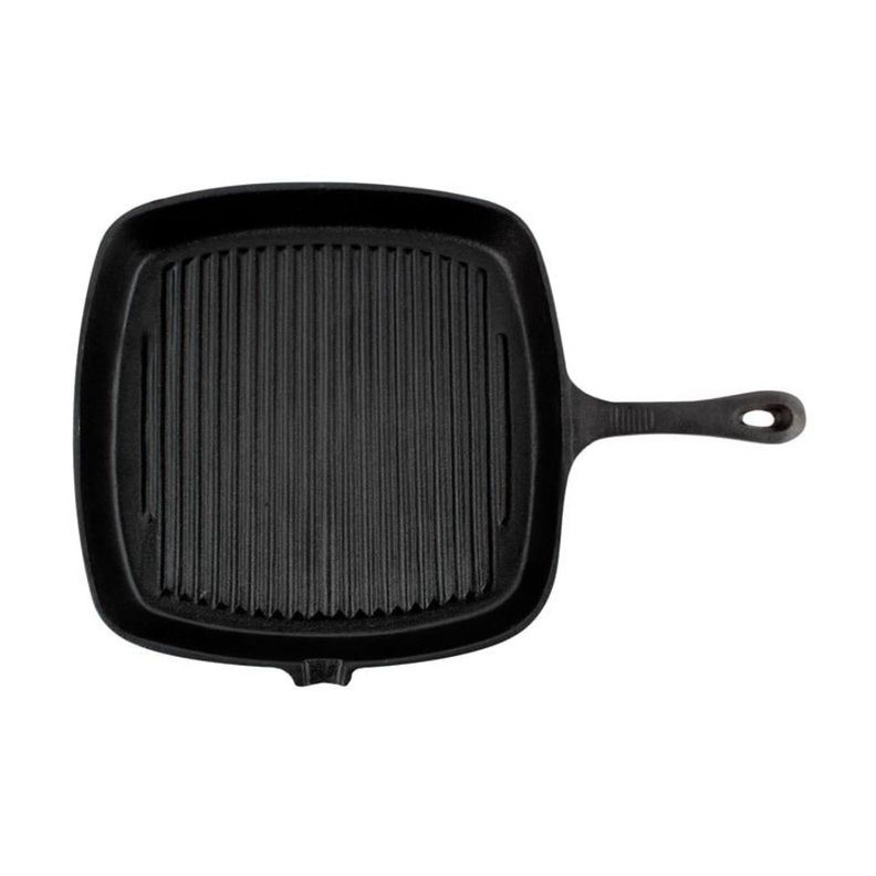 Sartén Grill Cuadrado Fierro Fundido 23cm Negro Lugano-1