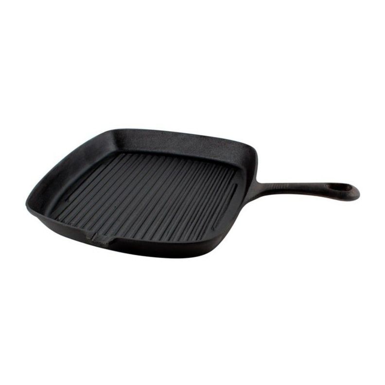 Sartén Grill Cuadrado Fierro Fundido 23cm Negro Lugano-2