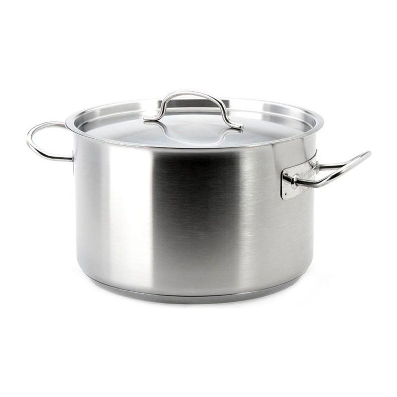 Cacerola Alta con Tapa 44lt Acero Inoxidable 45x28cm Wolfen-0