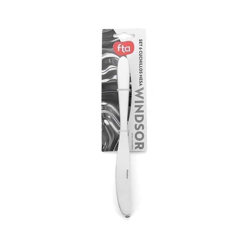 Set 6 Cuchillos Mesa Windsor Acero Inoxidable Gris FTA-0