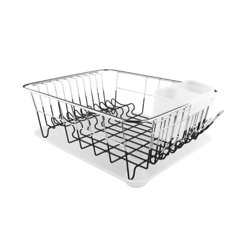 Secaplatos Cromado 431x305x165 1 Nivel Aluminio Blanco FTA-0