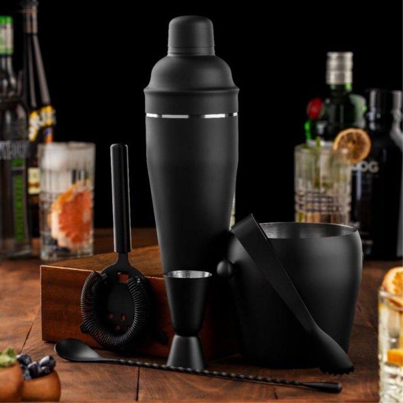 Set Bar 6pzs Negro Manhattan Ice Acero Inoxidable Lugano-1