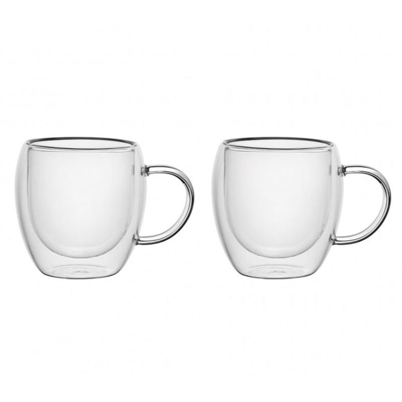 Set 2 Pzs Tazas Doble Pared 220ml Borosilicato Viena Lugano-0