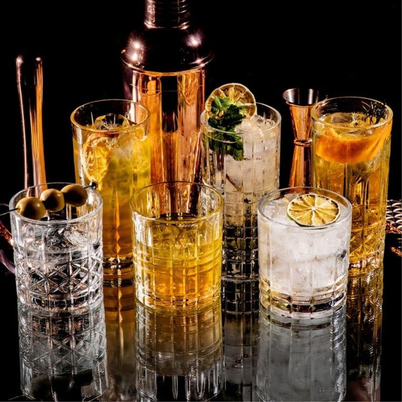 Set 6 Vasos Bajo 33cl Vintage Vidrio Transparente FTA-1