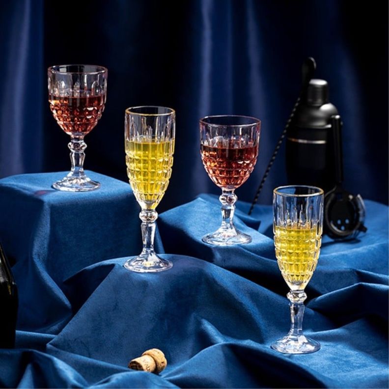 Set 6 Copas Vino 22,7cl Vintage Vidrio Transparente FTA-2