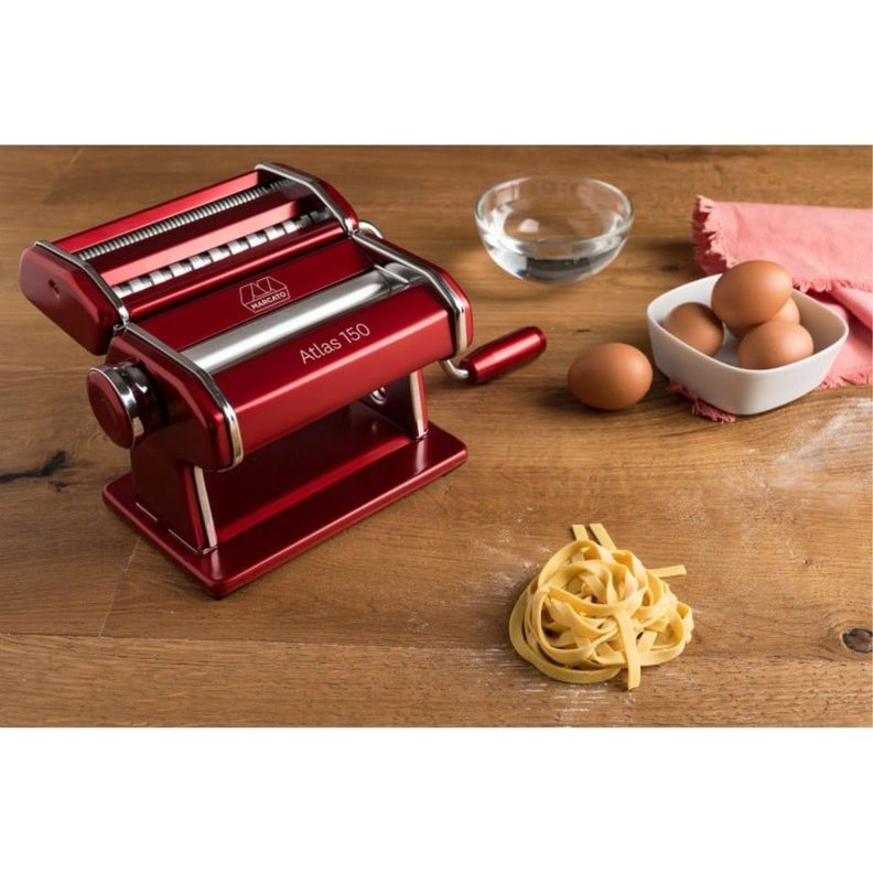 Máquina Pastas Atlas 150 Acero Inoxidable Rojo Marcato-1