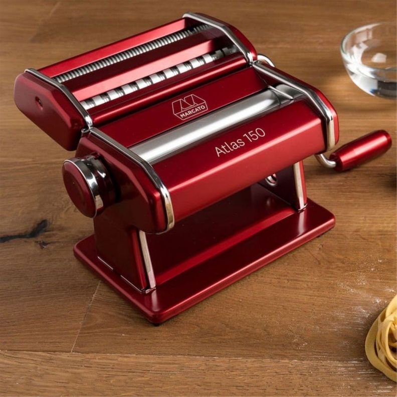 Máquina Pastas Atlas 150 Acero Inoxidable Rojo Marcato-2