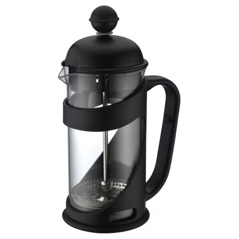 Cafetera Francesa Vidrio Borosilicato 600ml Negro Lugano Transparente