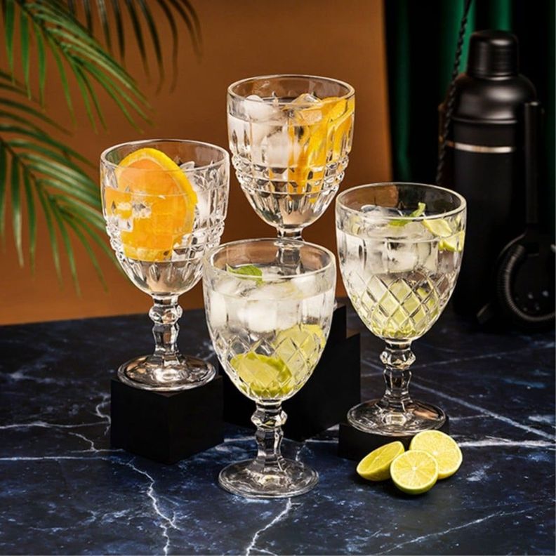 Set 6 Copas Agua 34,2cl Vintage Vidrio Transparente FTA-1