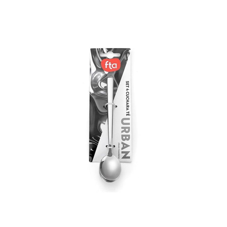 Pack 4 Cuchara Te Urban Acero Inoxidable Gris FTA-0