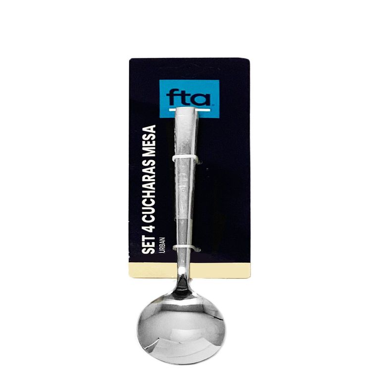 Pack 4 Cuchara Te Urban Acero Inoxidable Gris FTA-1