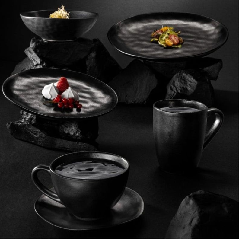 Set 6 Platos 28cm Carbón Cerámica Premium Lugano-1