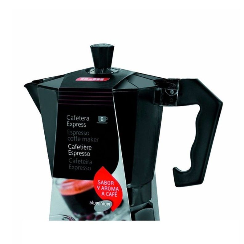 Cafetera Italiana Express 700ml Aluminio Negro Ibili-1