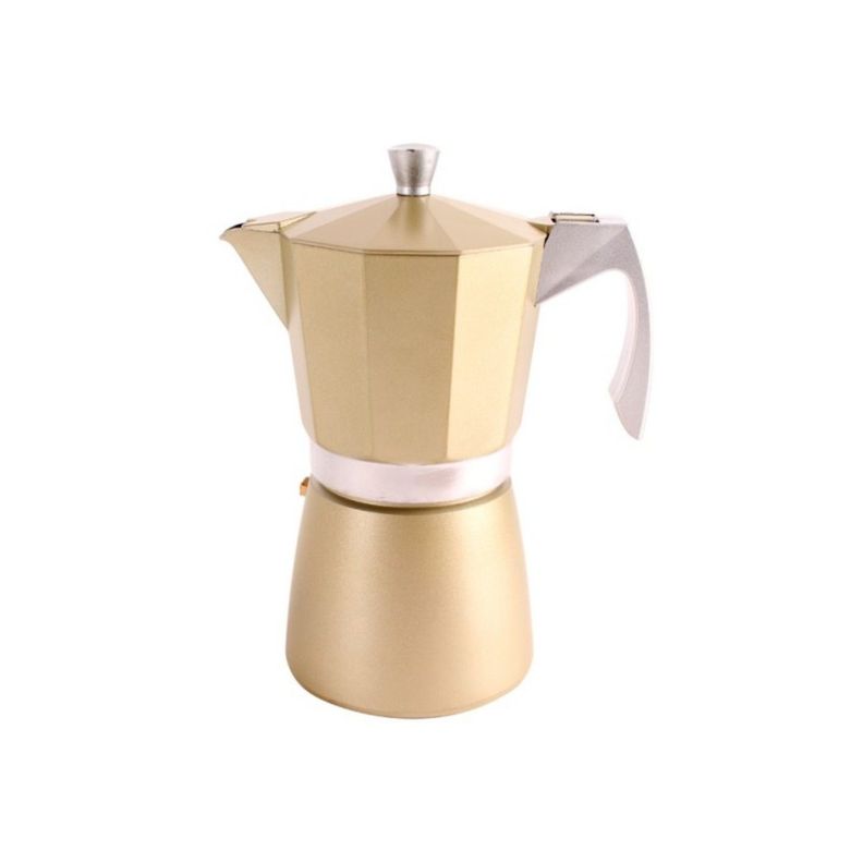 Cafetera Italiana Express Aluminio 300ml Dorada Evva Ibili-0