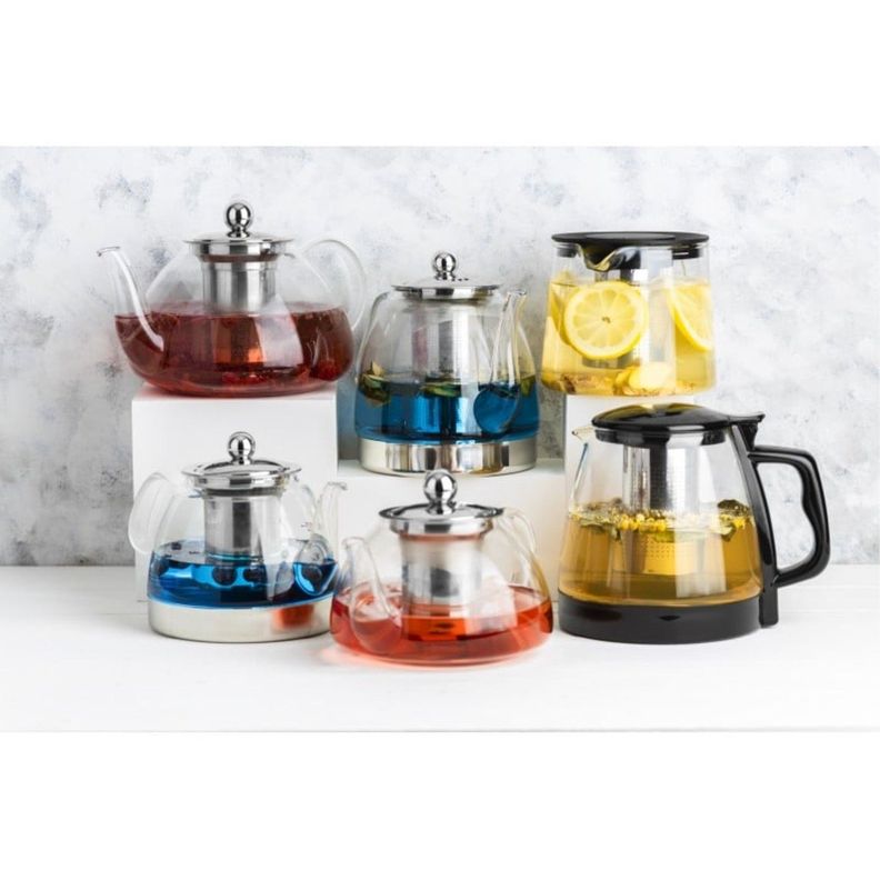 Tetera 800ml Vidrio Borosilicato Acero Lugano-1