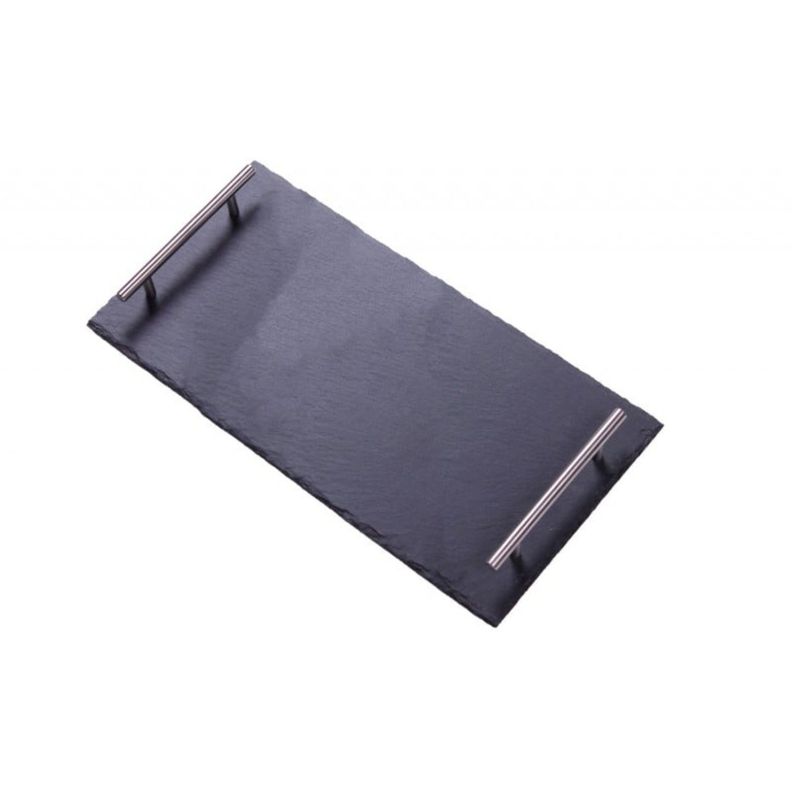 Tabla Rectangular con Asas 40x20cm Pizarra Negro Lugano