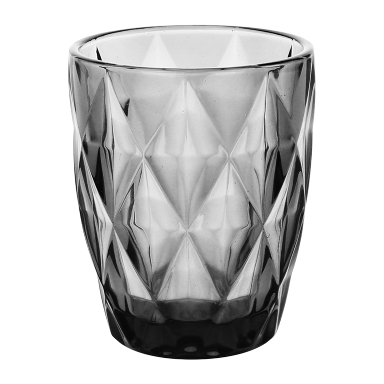 Set 4 Vasos Bajo 24cl Vidrio Negro Rombo Lugano-0