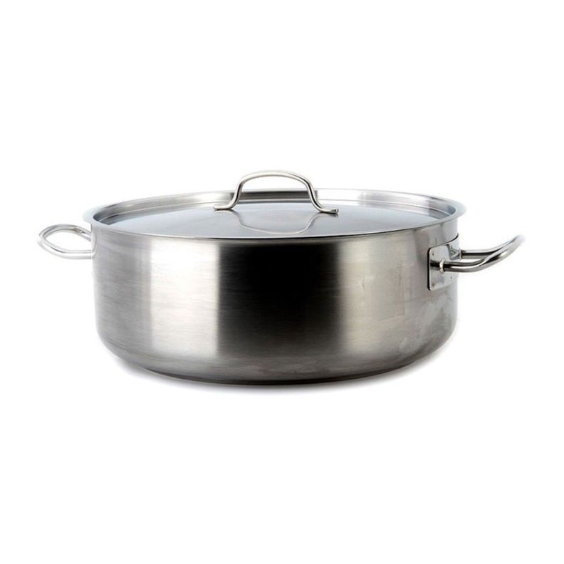 Cacerola Baja con Tapa 27lt Acero Inoxidable 45x17cm Lacor-0