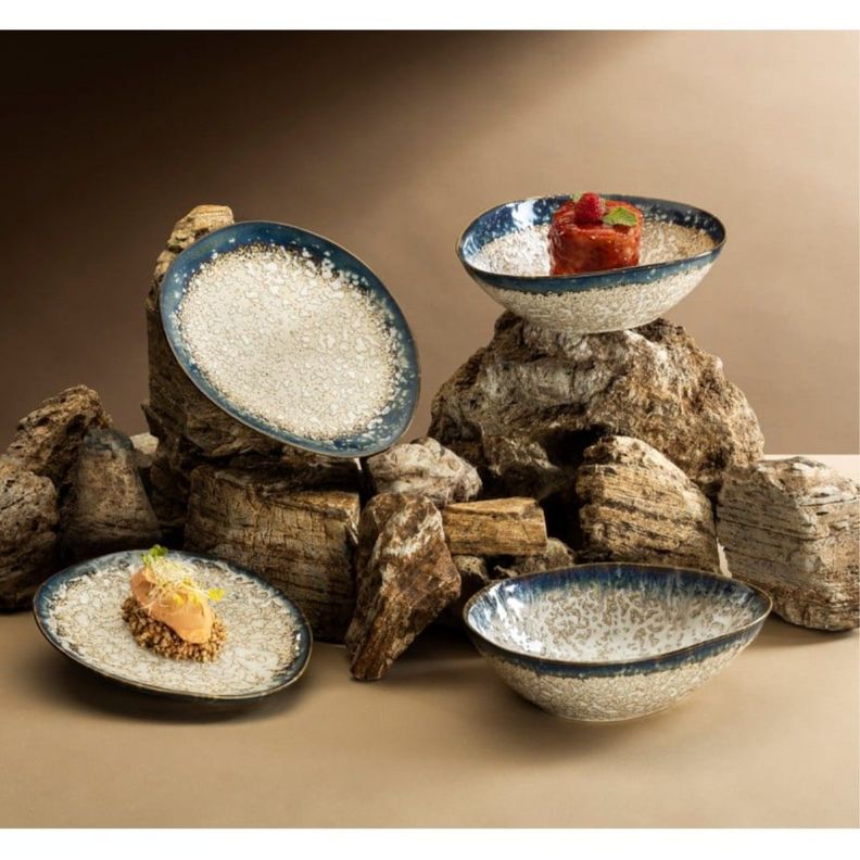 Set 6 Bowls Oval 20,5x17cm Volcano Cerámica Premium Lugano-1