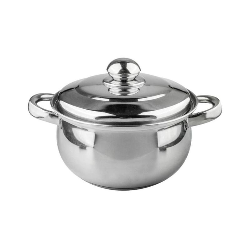 Cacerola 3,5lt 20x11cm Acero Inoxidable Gris Wolfen-0