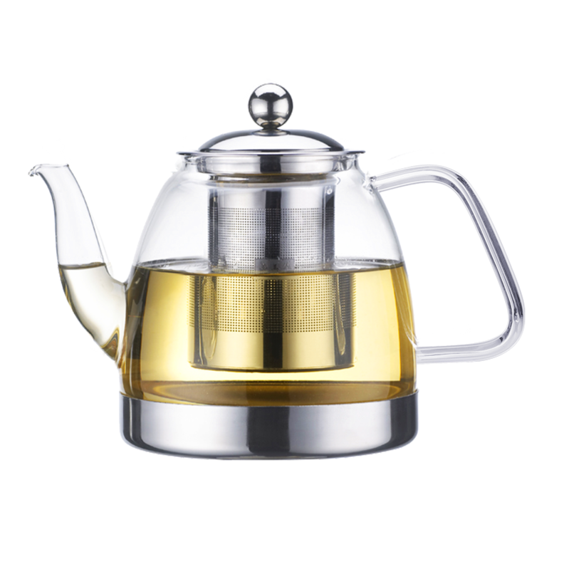 Tetera 1,2lt Vidrio Borosilicato Acero Lugano-0