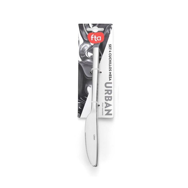 Pack 4 Cuchillos Mesa Urban Acero Inoxidable Gris FTA-0