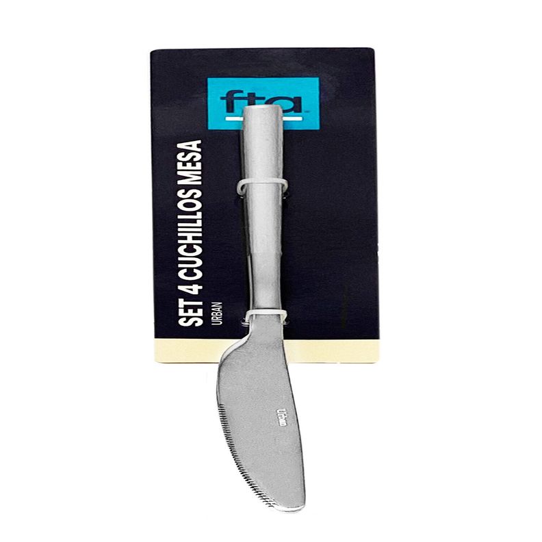 Pack 4 Cuchillos Mesa Urban Acero Inoxidable Gris FTA-1