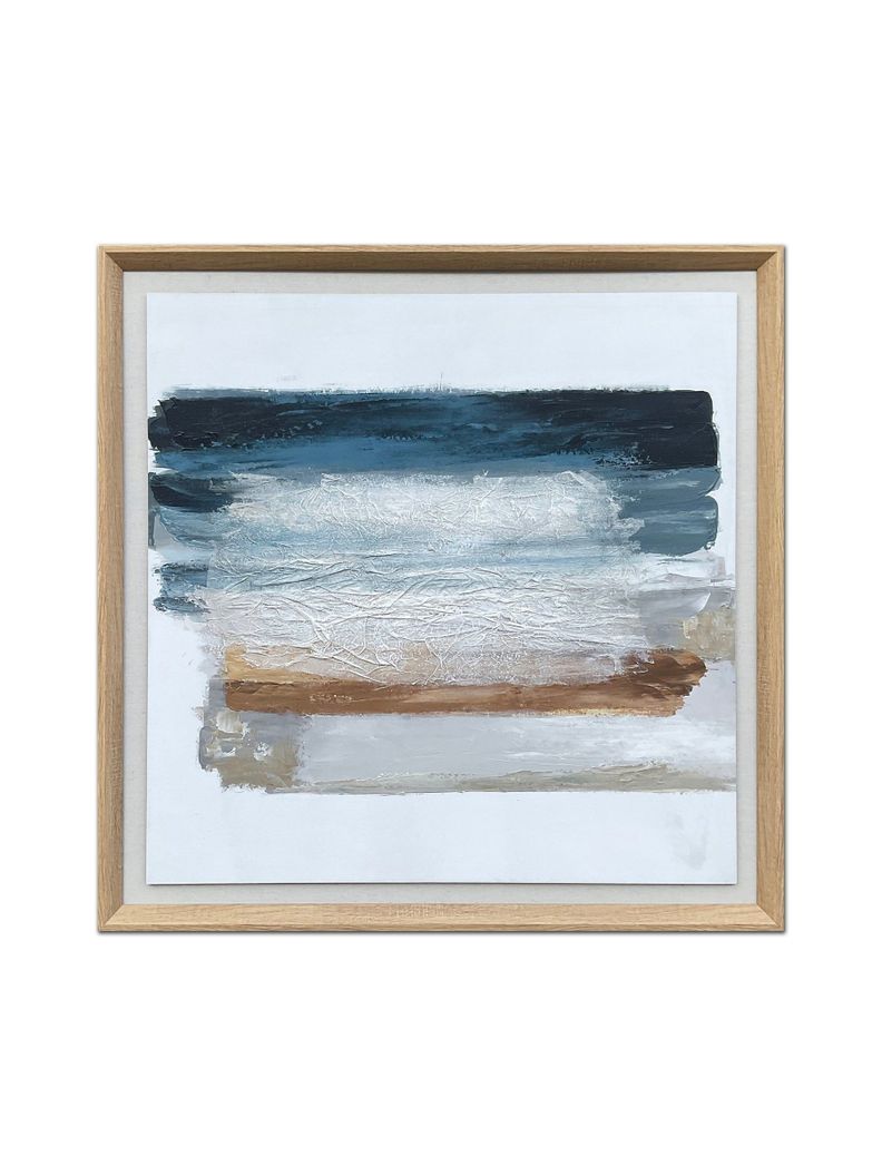 Cuadro Abstracto Pintado a Mano: Franja Norte 70x70 cm