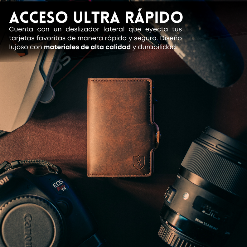 Billetera Tarjetero Gold Brown | Xclusive.-3