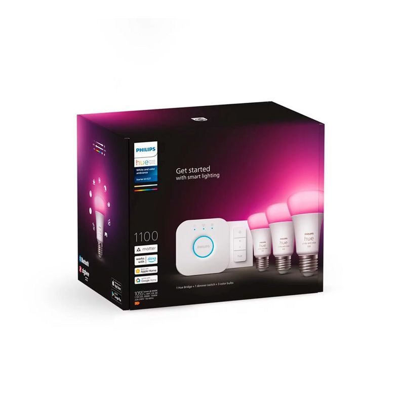 Kit  3 Ampolletas E27 + 1 Dimmer + Bridge-1
