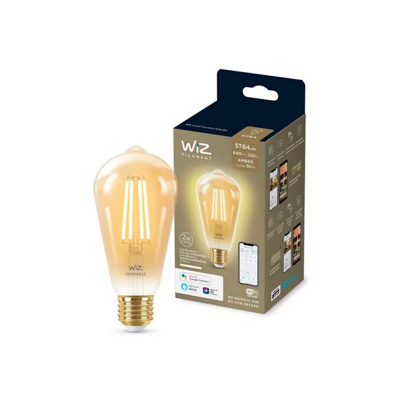 Ampolleta WiFi de filamento ámbar de 7W ST64 E27-1