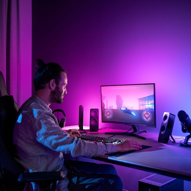 Tira Led Inteligente Hue Gradiente Rgb Monitor 24-27-5