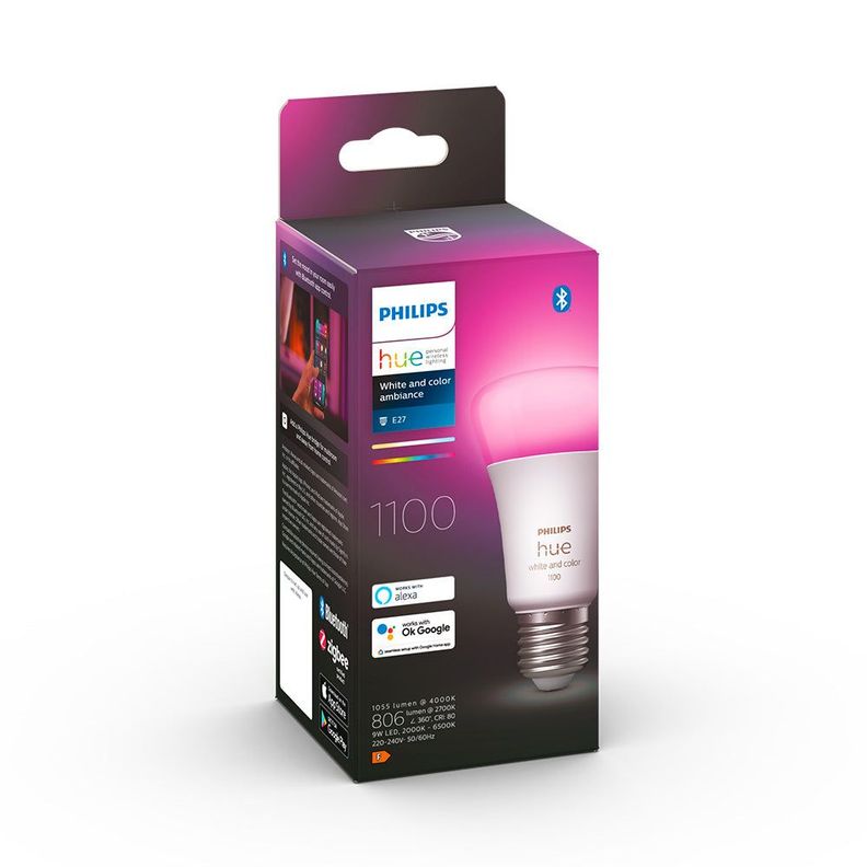 Ampolleta Led Hue E27 1.100lm, Rgb, Bt, Wifi, 9 Watt-1