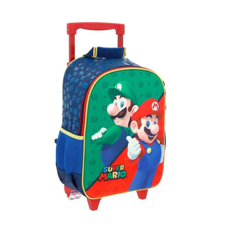 MOCHILA RUEDAS INFANTIL ORIGINAL SUPER MARIO BROS MARIO & LUIGI-1