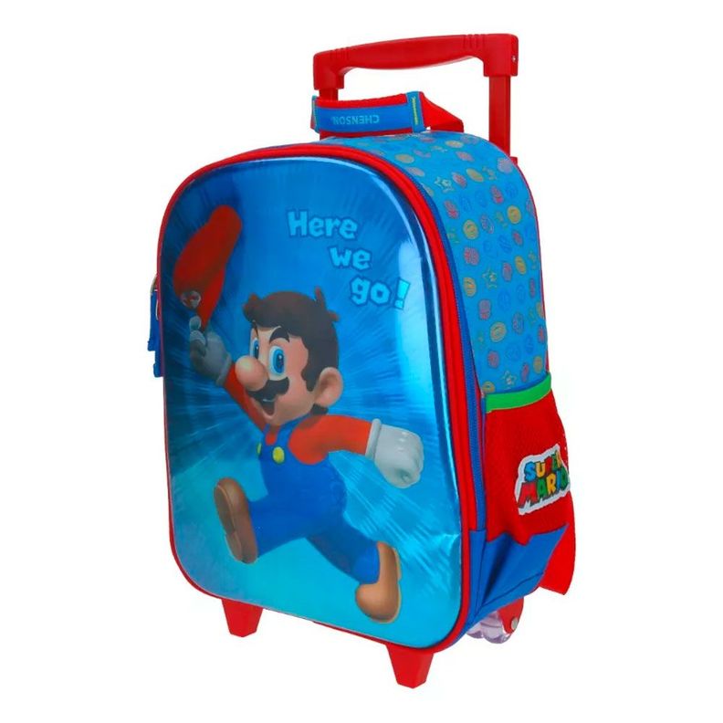 MOCHILA CON RUEDAS PEQUEÑA INFANTIL ORIGINAL SUPER MARIO-0