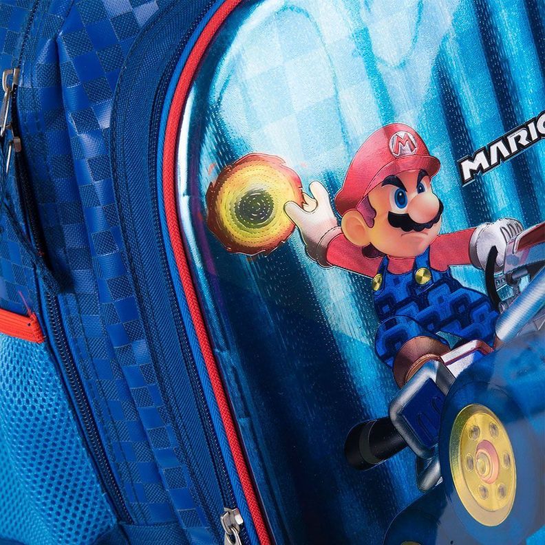 MOCHILA CON RUEDAS GRANDE INFANTIL ORIGINAL SUPER MARIO KART-7