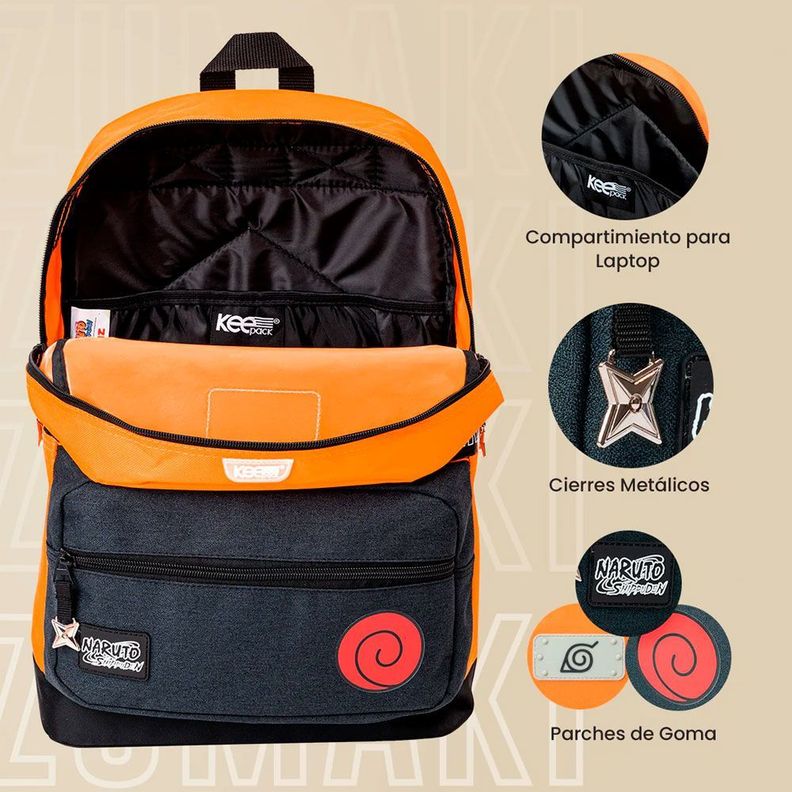 MOCHILA PREMIUM ORIGINAL NARUTO SHIPPUDEN NARUTO UZUMAKI V4-1
