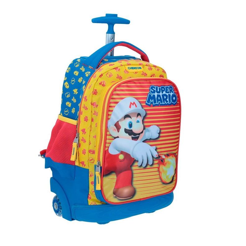 MOCHILA INFANTIL CON RUEDAS GRANDE ORIGINAL SUPER MARIO FUEGO-4