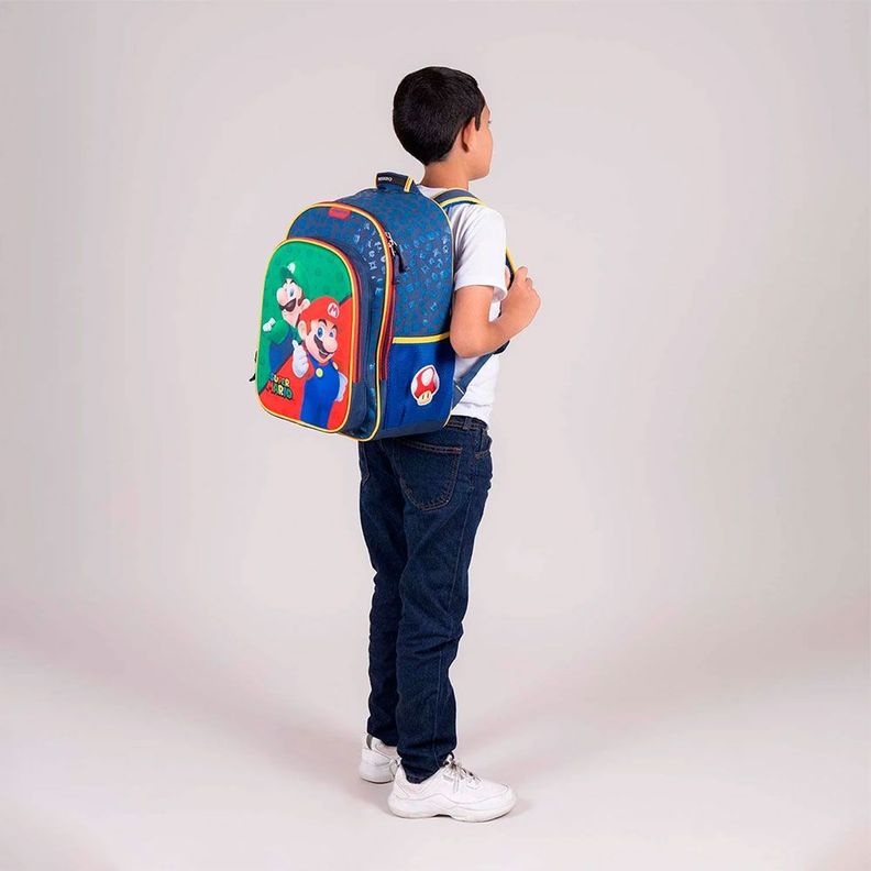 MOCHILA NIÑO INFANTIL ORIGINAL MARIO Y LUIGI-2