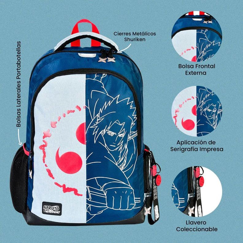 MOCHILA PREMIUM ORIGINAL NARUTO SHIPPUDEN SASUKE UCHIHA V2-3