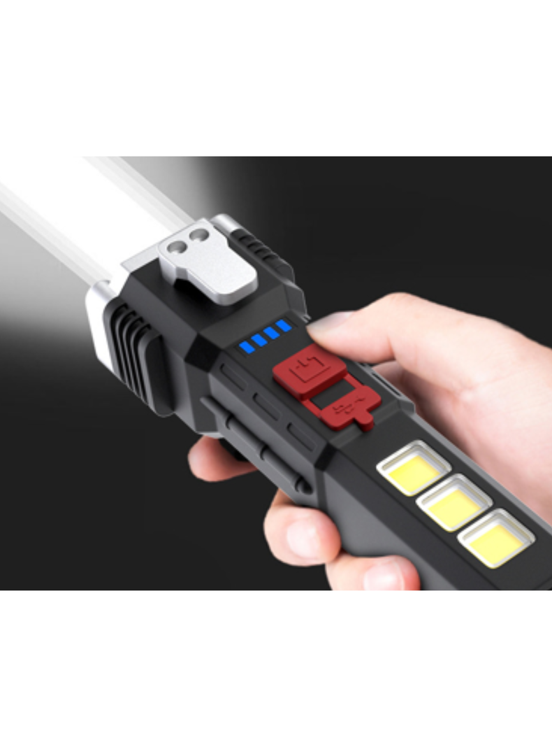 Linterna 4 En 1 Martillo+cortacinturon+led+cargasolar-2
