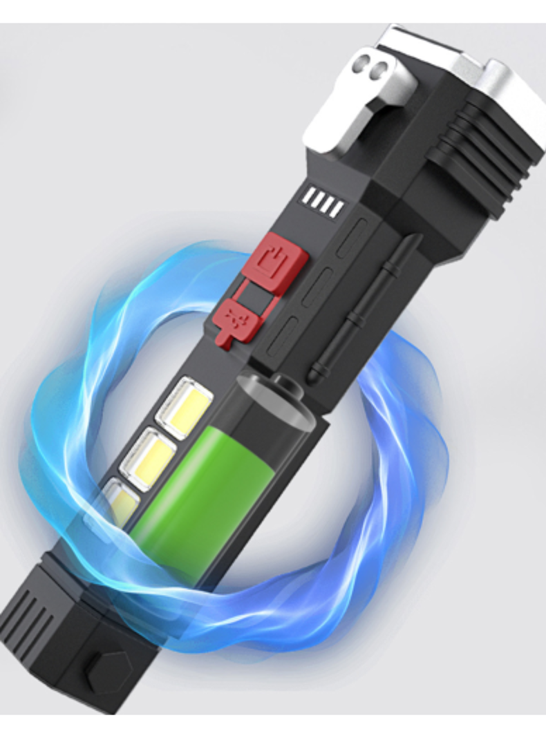 Linterna 4 En 1 Martillo+cortacinturon+led+cargasolar-3