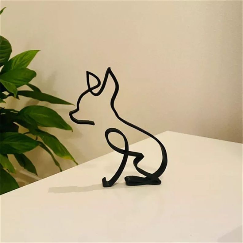 Figura Abstracta Perro Chiguagua Para Casa , Oficina, Dpto-1