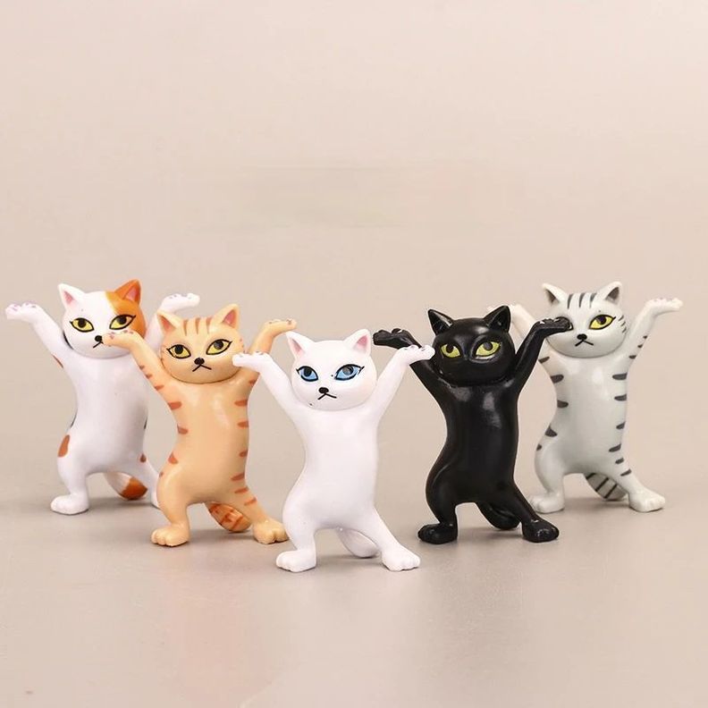 Set 5 Figuras Gatos Soporte Audífonos ,Lápiz , Aros, Anillo-3