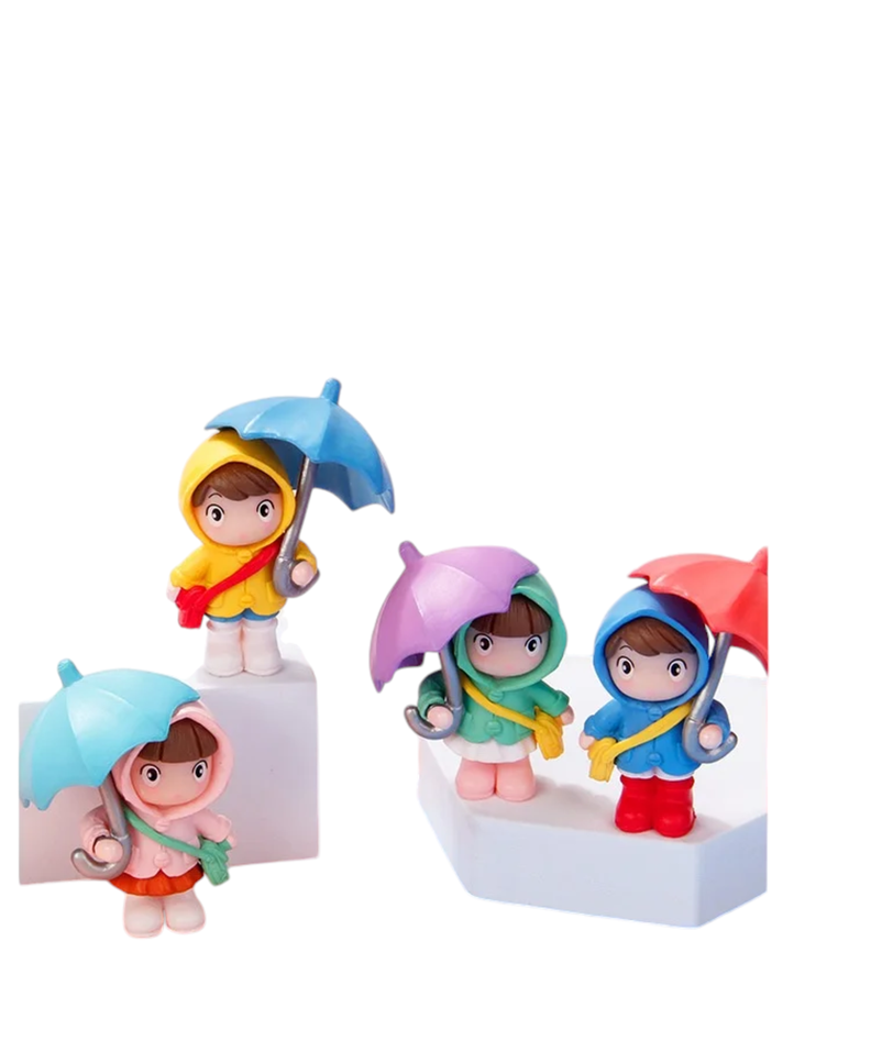 Set 4 Lindas Figuras Niños Paraguas Para Casa , Depto , Auto-0