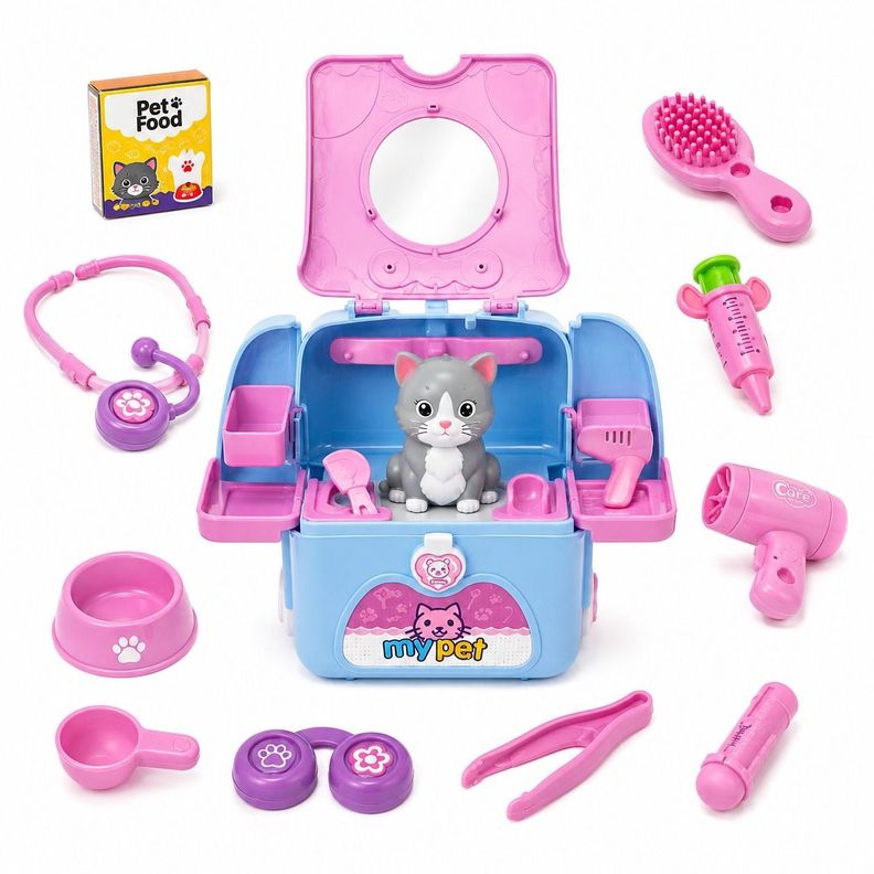 Mochila Veterinaria Infantil 3 en 1 Diversion Creativa Estimulacion Linguistica y Portabilidad