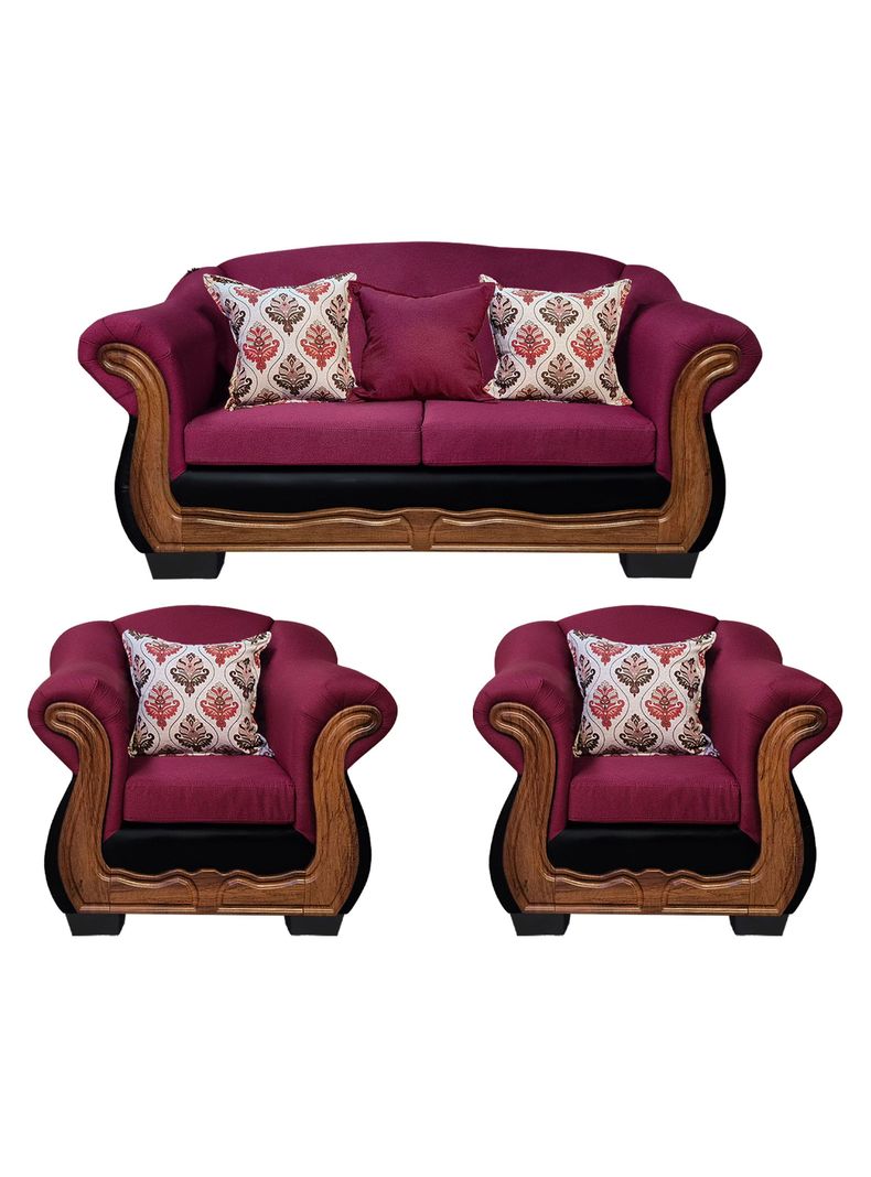 Living Con Resorte Estructural 5 Personas Bufalo 3+1+1 Chenille+PU X